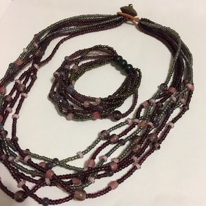 7 Strand Glass Bead Necklace